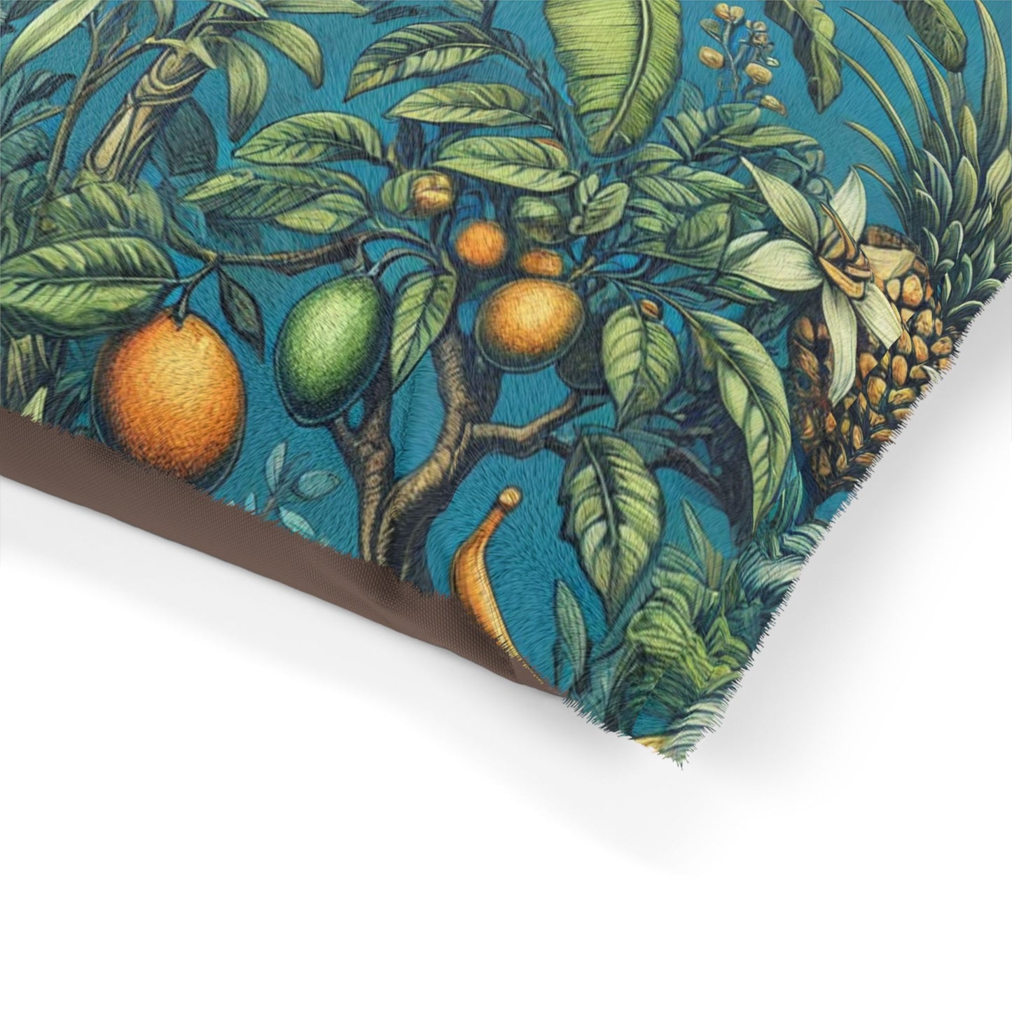 Pet Bed - Cozy and Fun Dog or Cat Bed for Beach Lovers / Tropical Fruit Blue