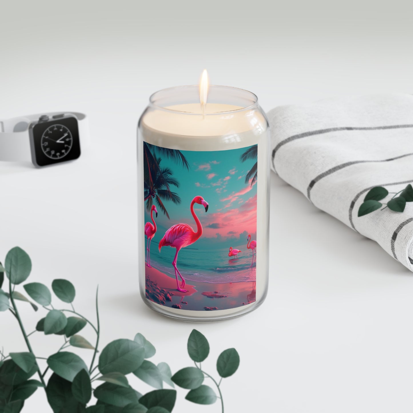 Scented Candle, 13.75oz - Neon Night Flamingos