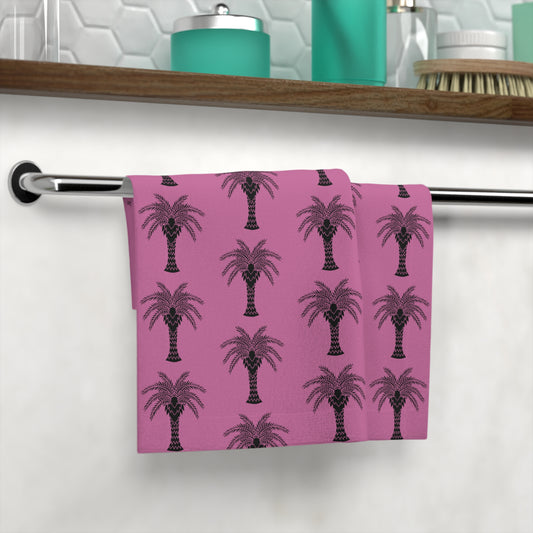 Face Towel - Stylized Palm lt. pink