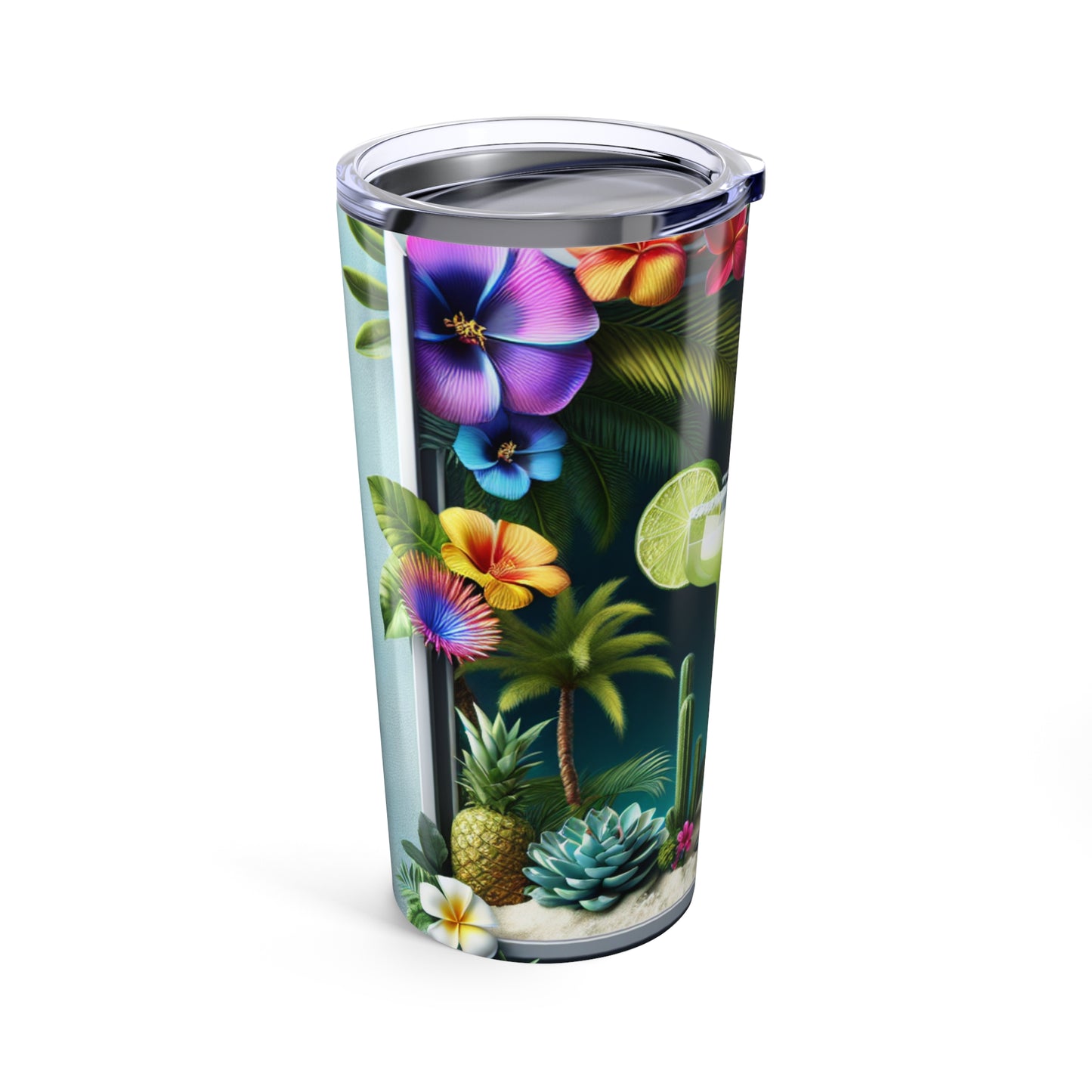 20oz Tropical Glossy Tumbler, Stainless Steel / Tropical Margarita