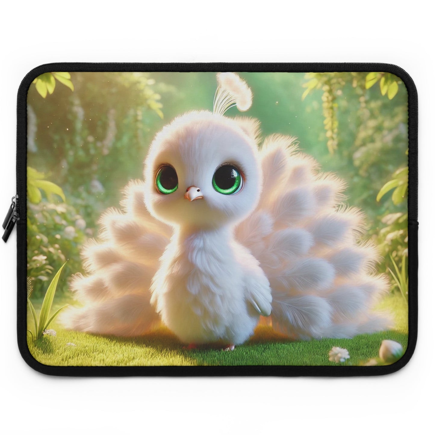 Tropical Laptop Sleeve, 5 Sizes - Perfect for Rainforest Lovers & Students / Baby White Peacock