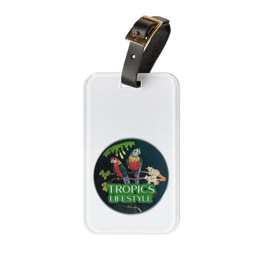 Luggage Tag - Two Brazilian Parrots, white