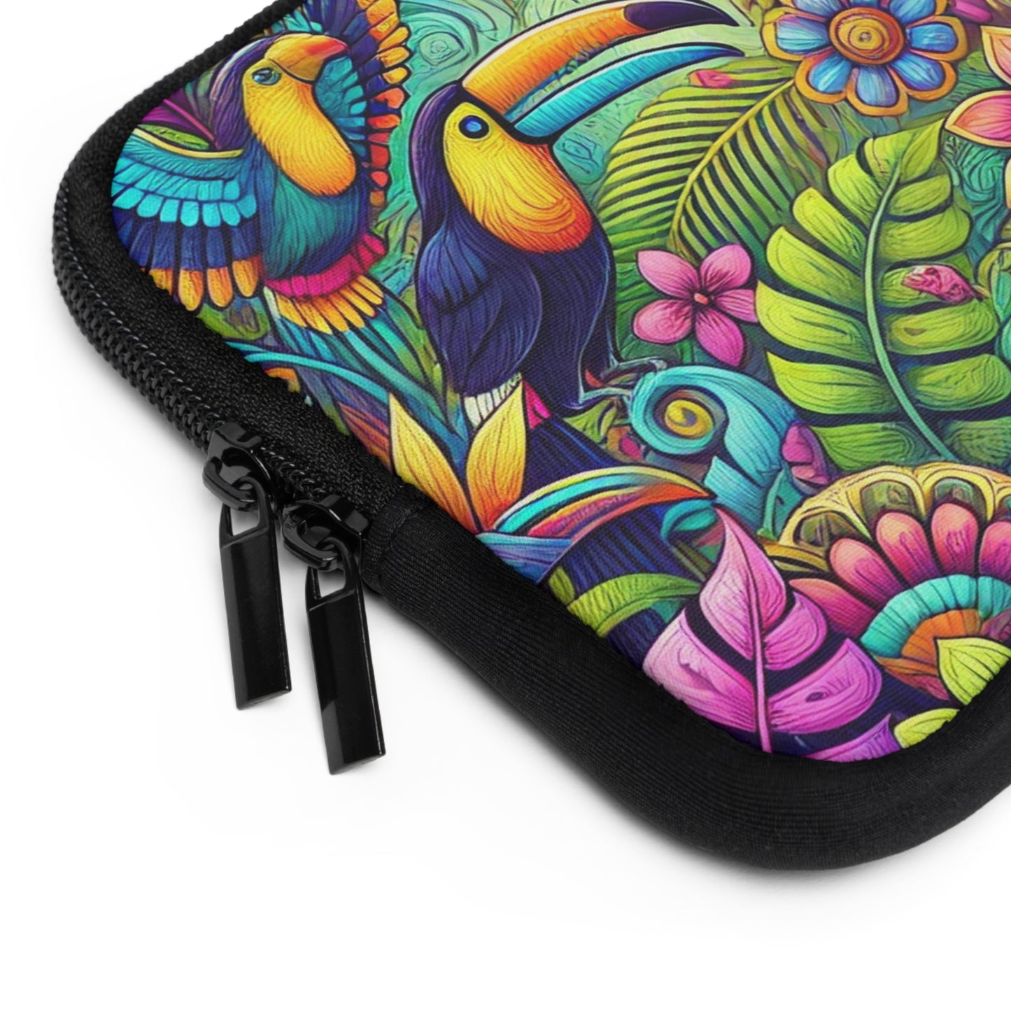 Tropical Laptop Sleeve, 5 Sizes - Perfect for Beach Lovers & Students / Rainforest Music