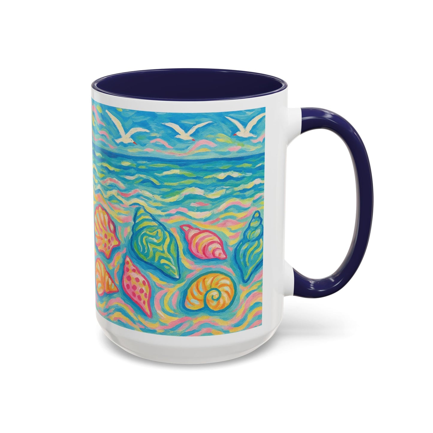 Accent Coffee Mug (11, 15oz), 8 Colors - Glow Seashells