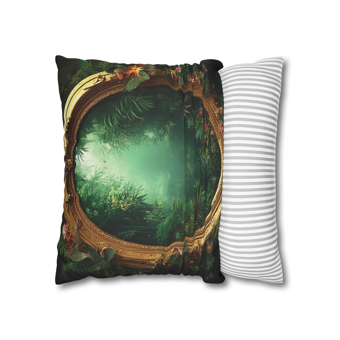 Faux Suede Square Pillowcase - Golden Portal to Paradise