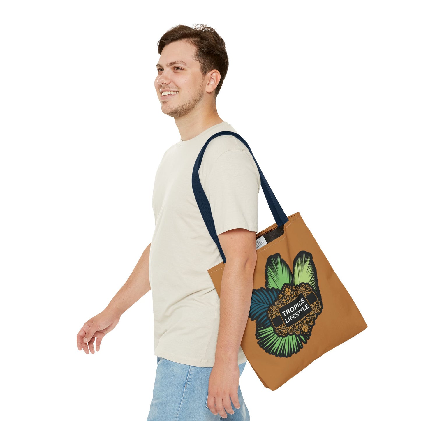 Elegant Tropics Lifestyle Logo Tote Bag - 3 Sizes, Lt. Brown