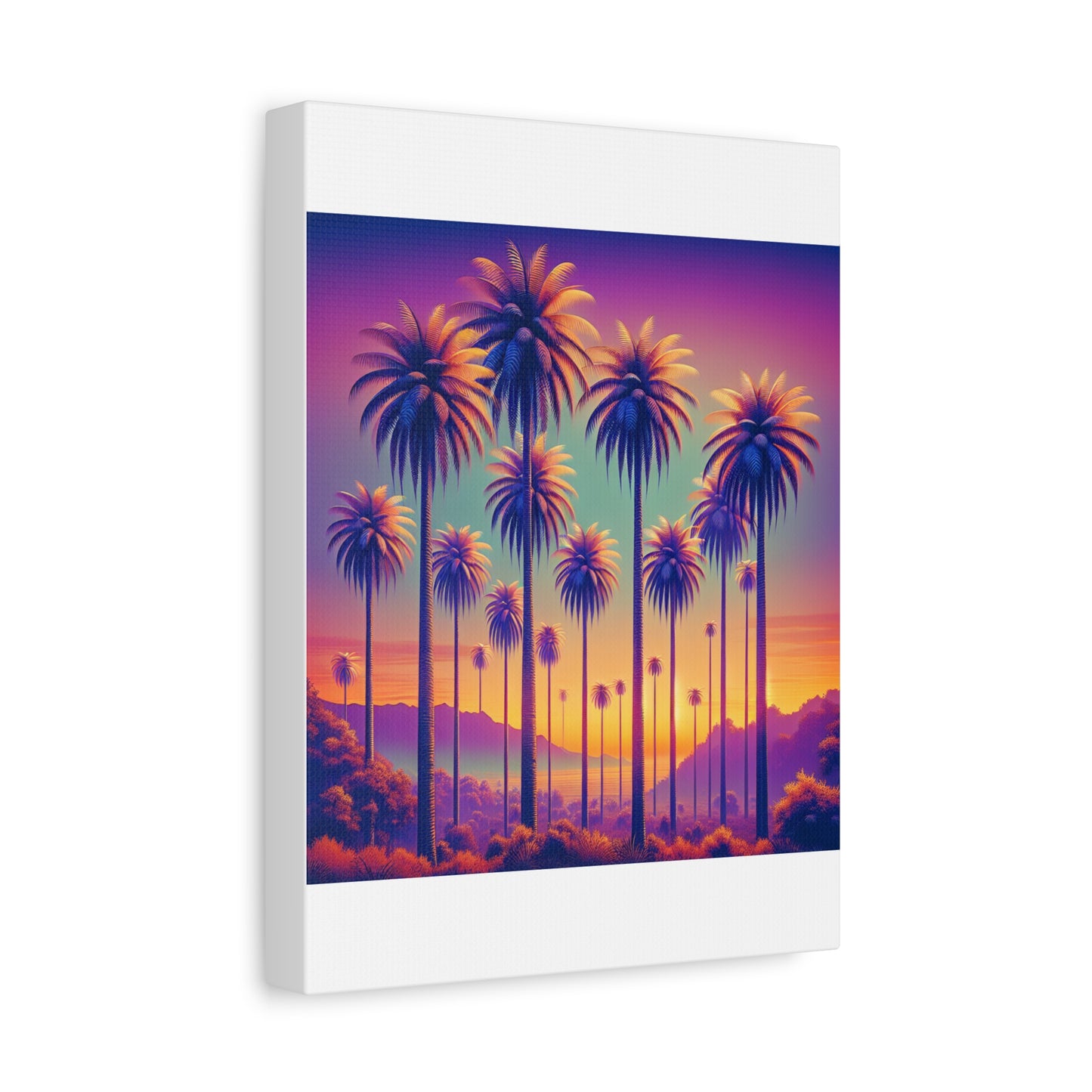 Matte Canvas, Stretched, Various Sizes / Sunset Palms