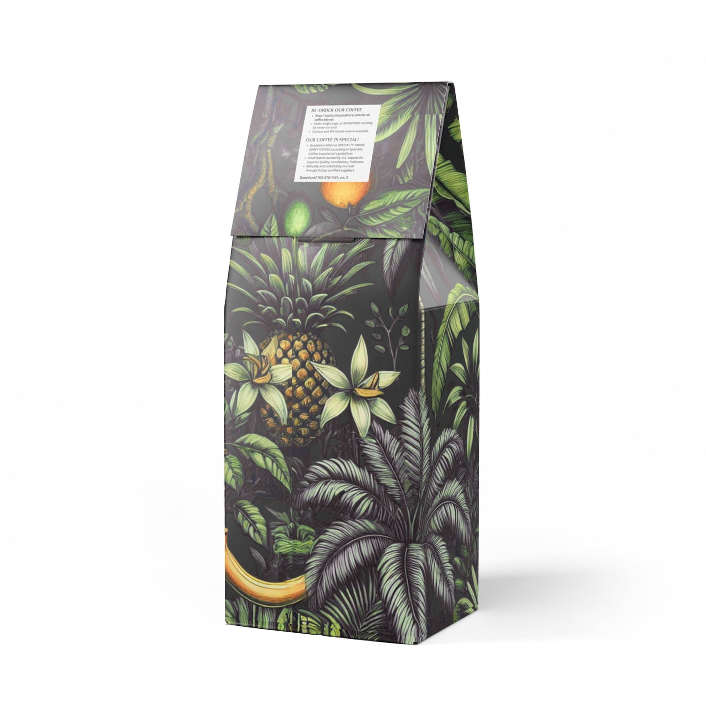 Black Coral Blend™ (Dark French Roast) Specialty Grade Craft Coffee / Palms and More Tropical Fruit, Black