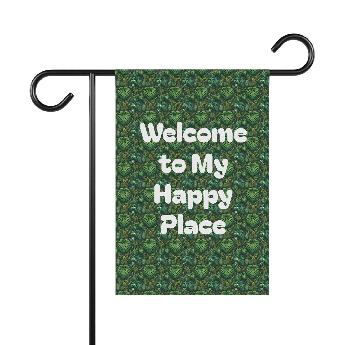 Tropical Garden Flag  - Perfect for Outdoor Decor / Welcome to My Happy Place