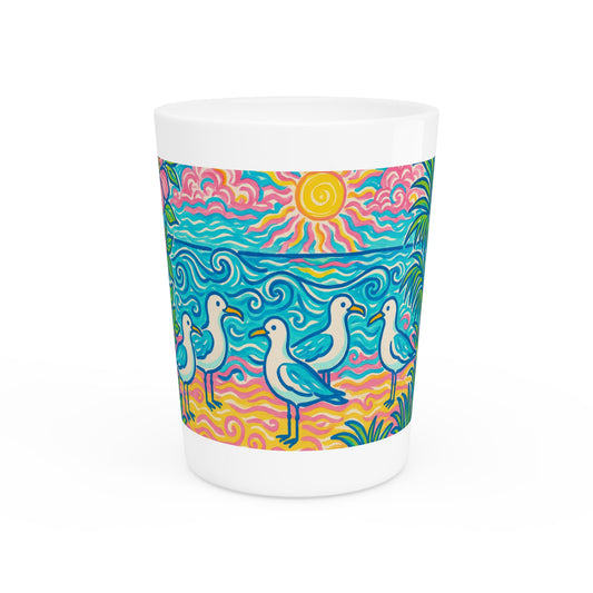 Shot Glass - Tropical Beach Seagulls