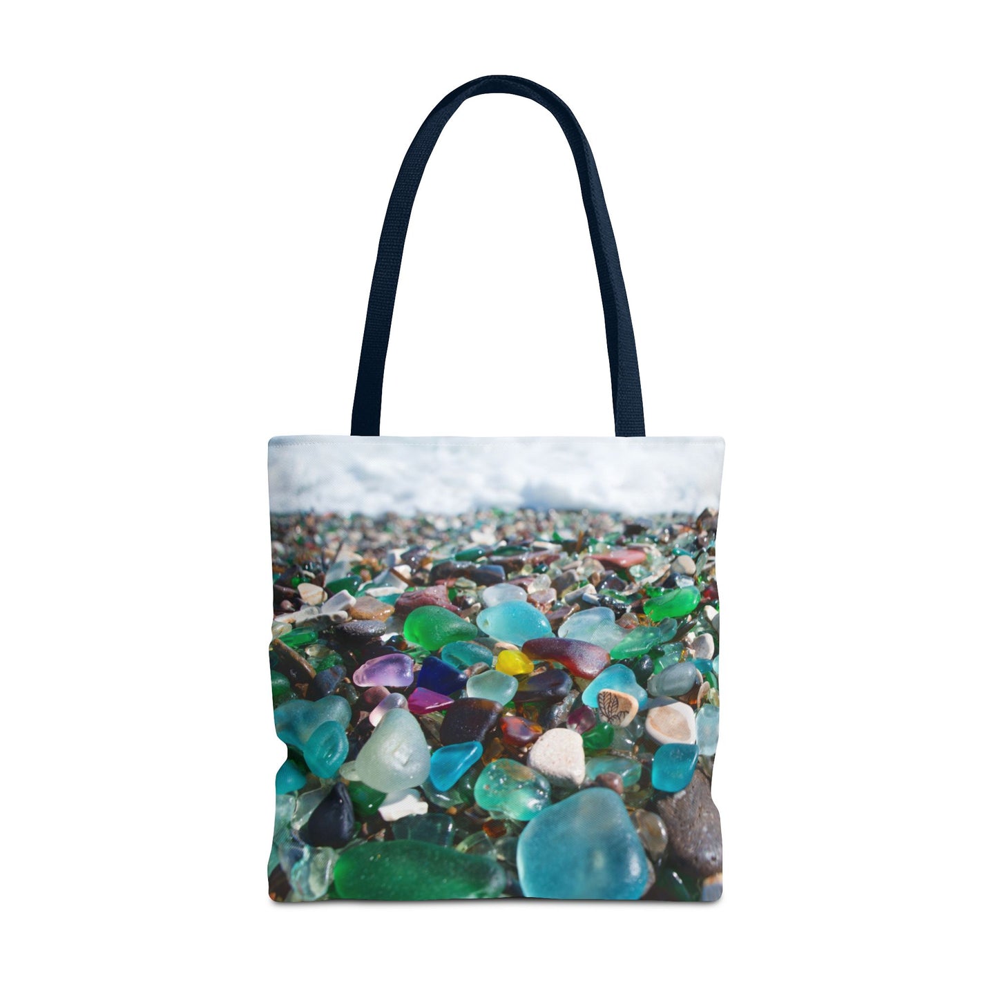 Beach Glass Tote Bag - Colorful Coastal Design, 3 Sizes