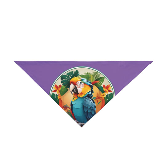 Lt. Purple Parrot Friend Tropical Pet Bandana, 2 Sizes - Stylish accessory for dogs & cats