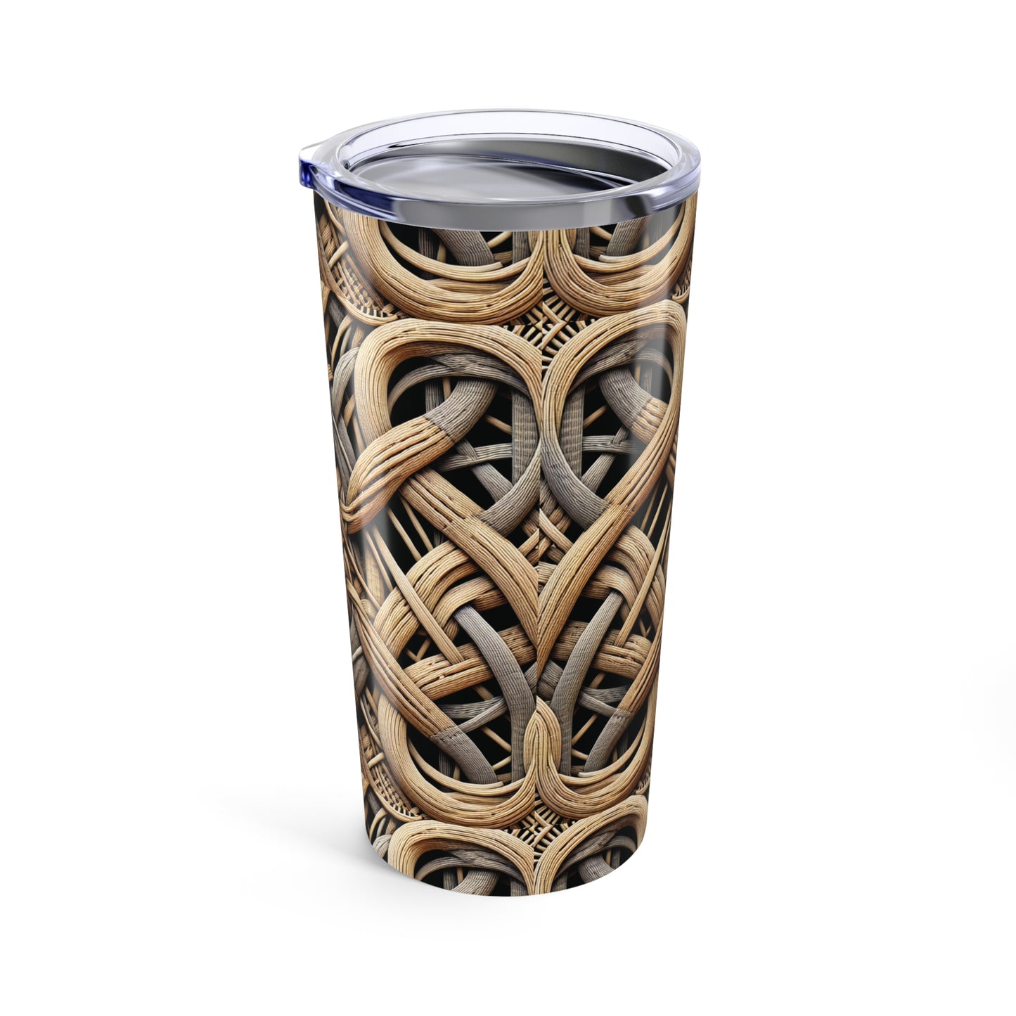 20oz Tropical Tumbler, Stainless Steel - Beach Wicker