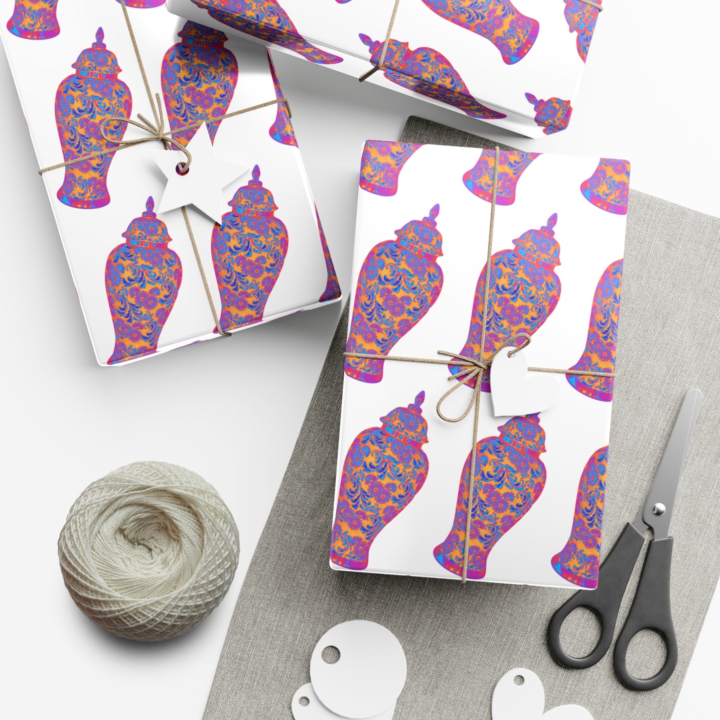 Gift Wrap Papers, Heatwave Ginger Jar, 3 Sizes