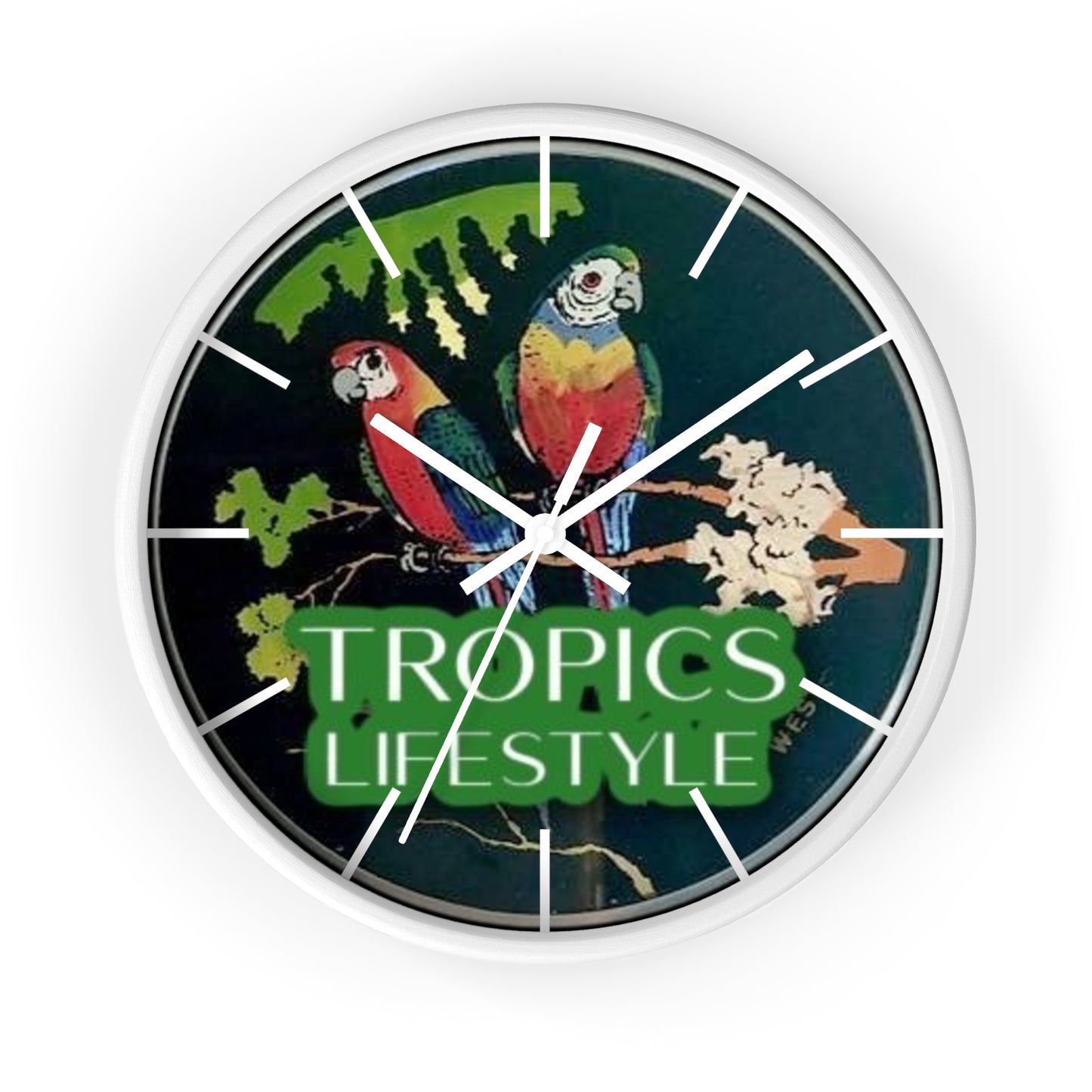 Wall Clock, Two Brazilian Parrots, Hands/Base Variants