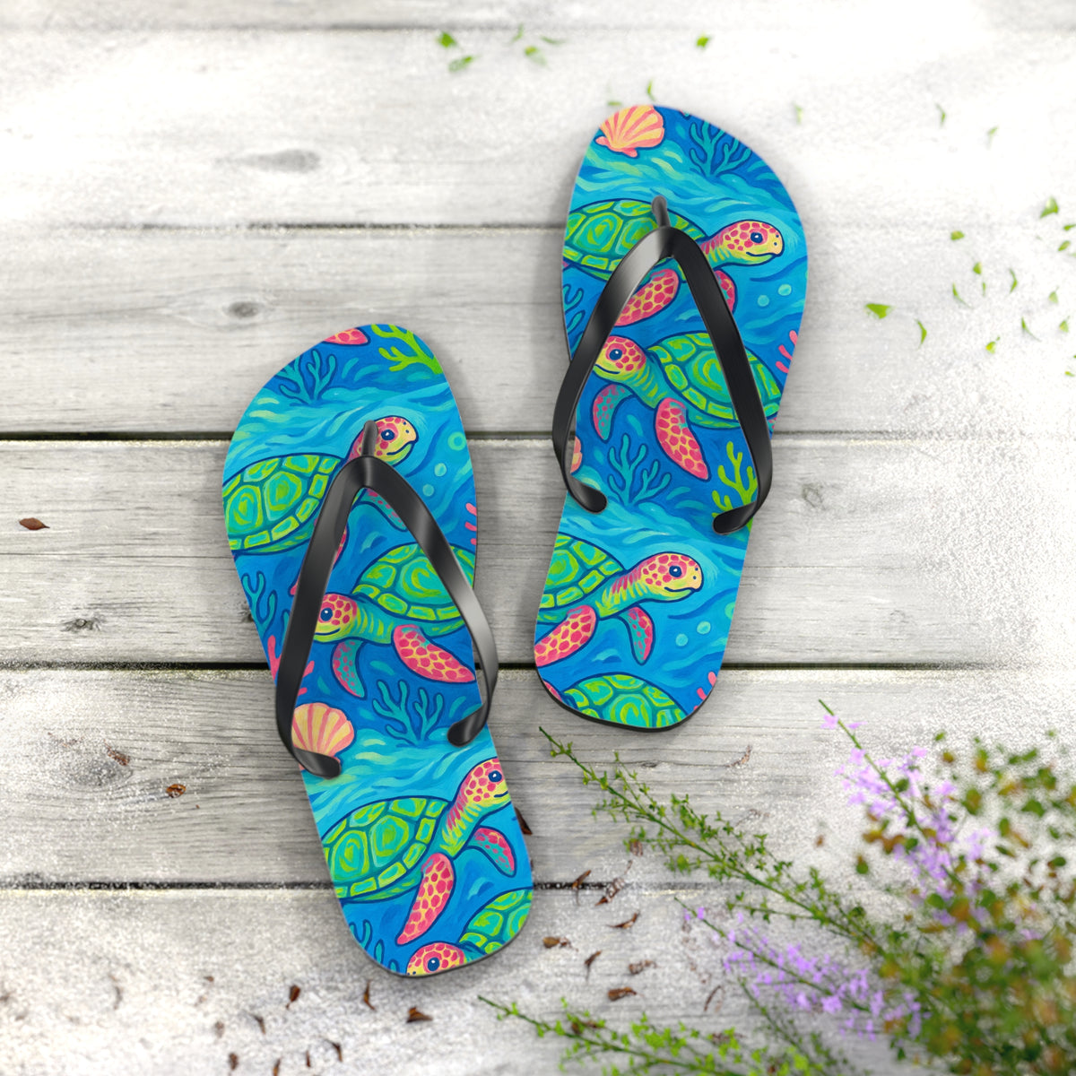 Flip Flops - Turtles and Corals