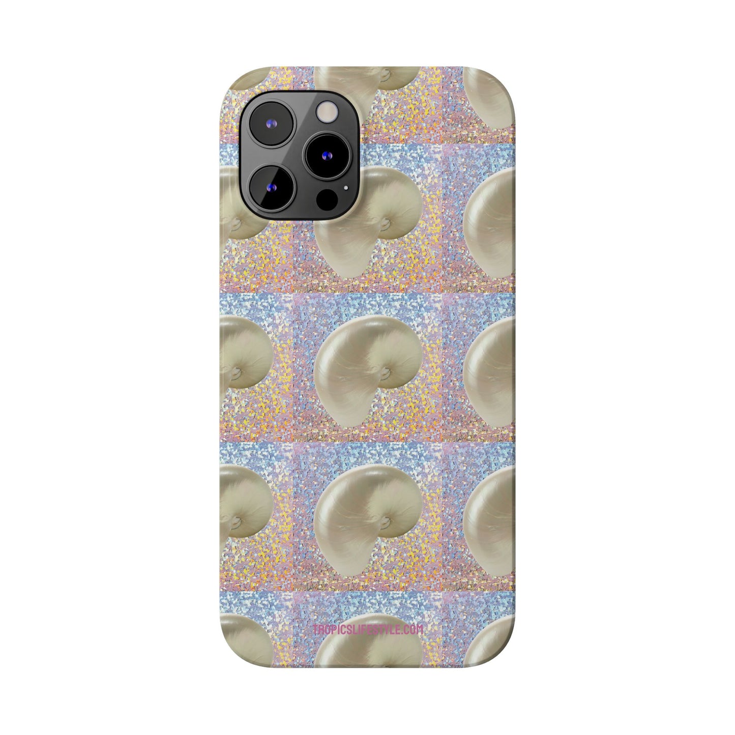 Slim Phone Cases - Disco White Nautilus