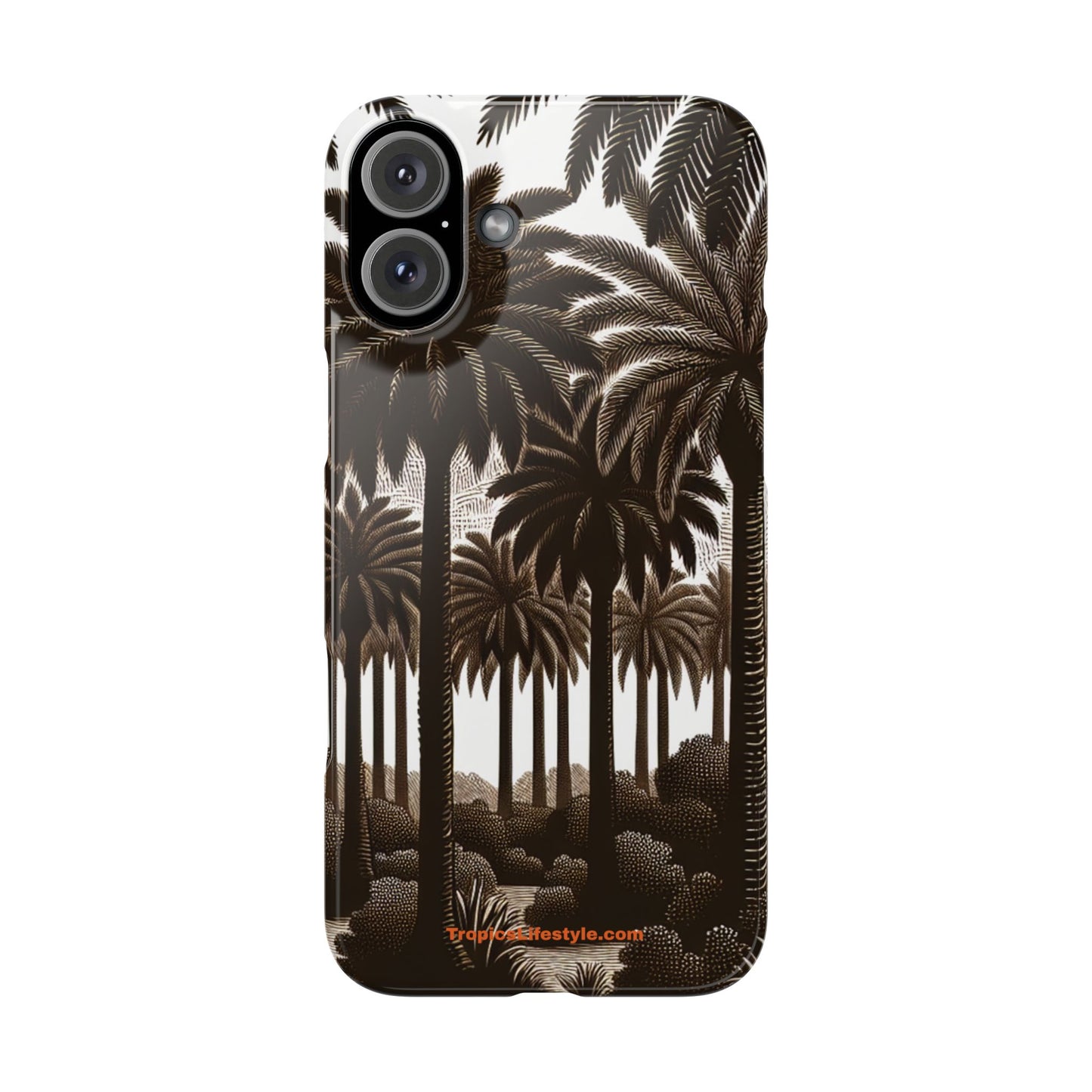 Slim Phone Cases - Woodcut Palm Grove