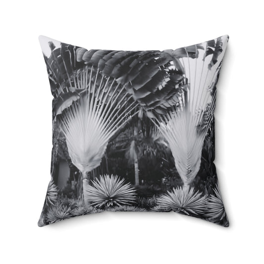 Decorative Pillow - Accent Cushion, 4 Sizes / Traveler's Palms, Noir
