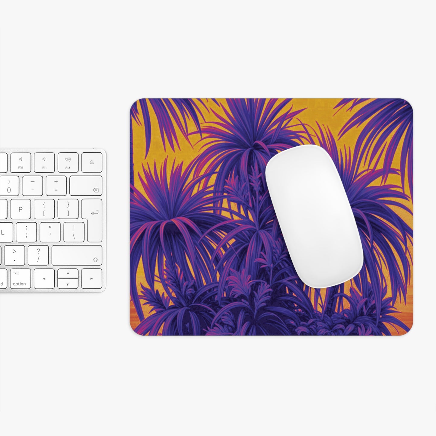 Coastal Mouse Pad, 2 Shapes - Beach Vibes for Home Office & Gamer / Tiny Palm Island, Pop