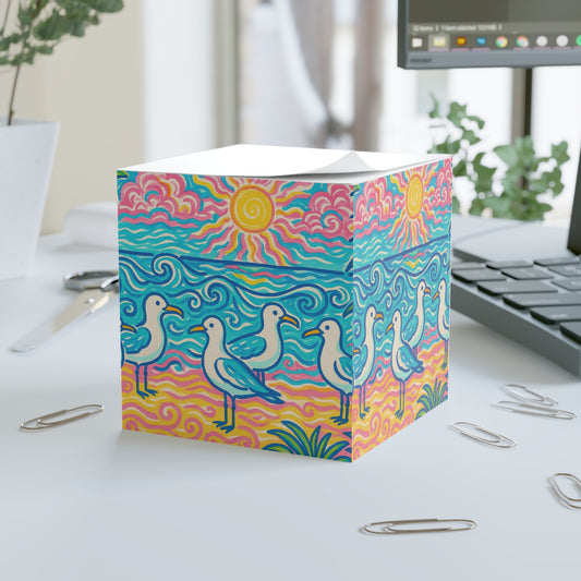 Note Cube - Beach Seagulls