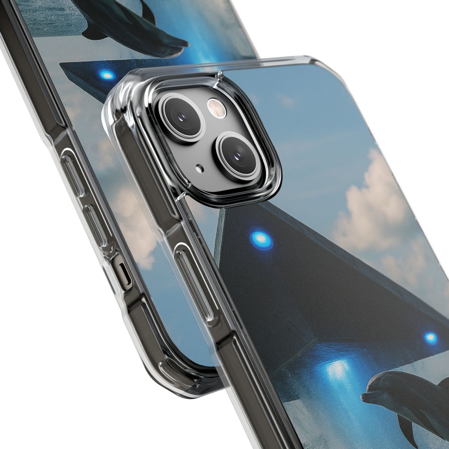 UFO and Dolphin Magnetic Clear Phone Case, Many Models
