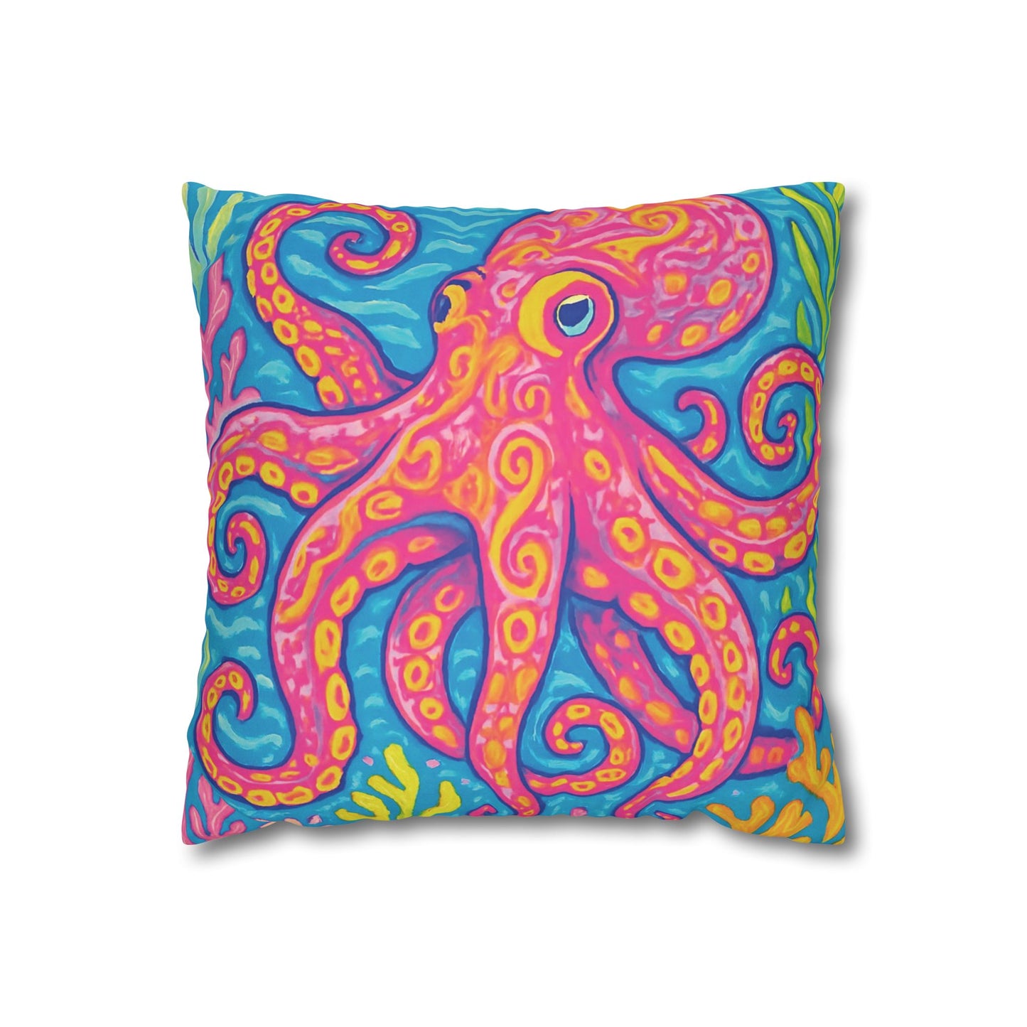 Faux Suede Square Pillowcase - Kraken Joe