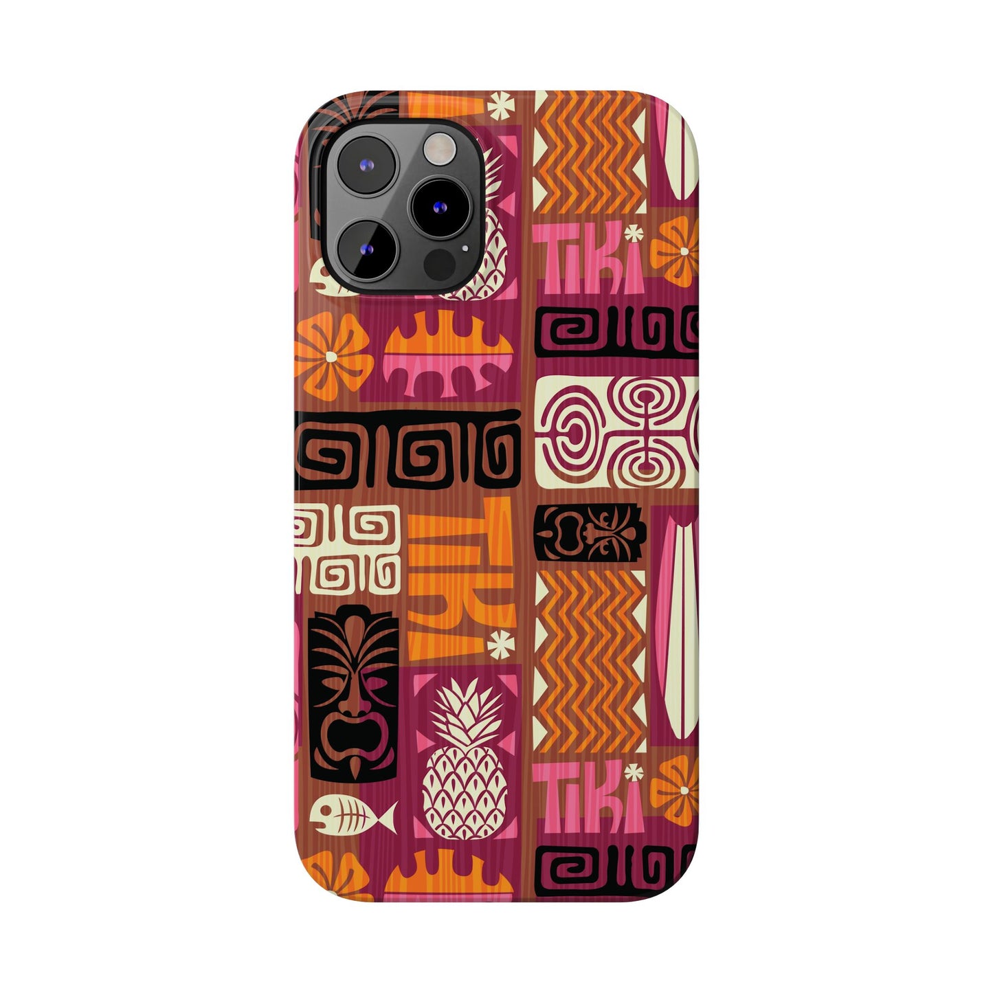 Slim Phone Cases - Tiki Poster Pink/Orange