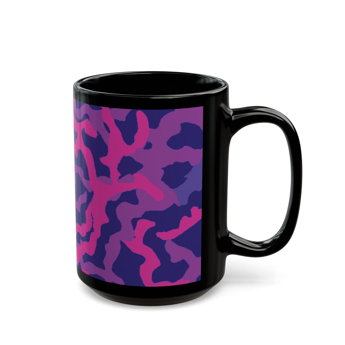 Black Coffee Mug - Coral Threads/Heatwave