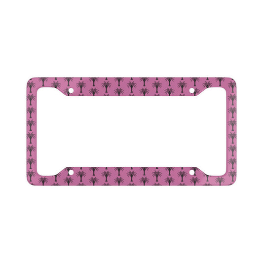 License Plate Frame - Stylized Palm Tree, light pink