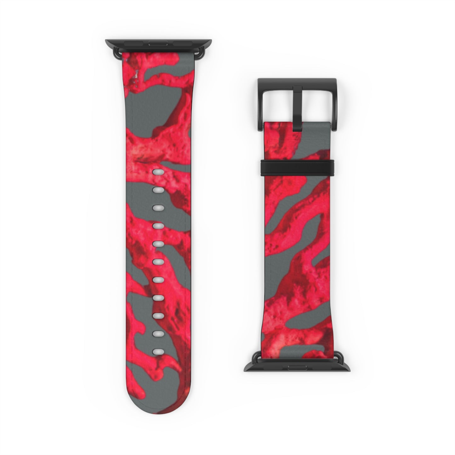 Apple Watch Band - Red Coral, dark grey background