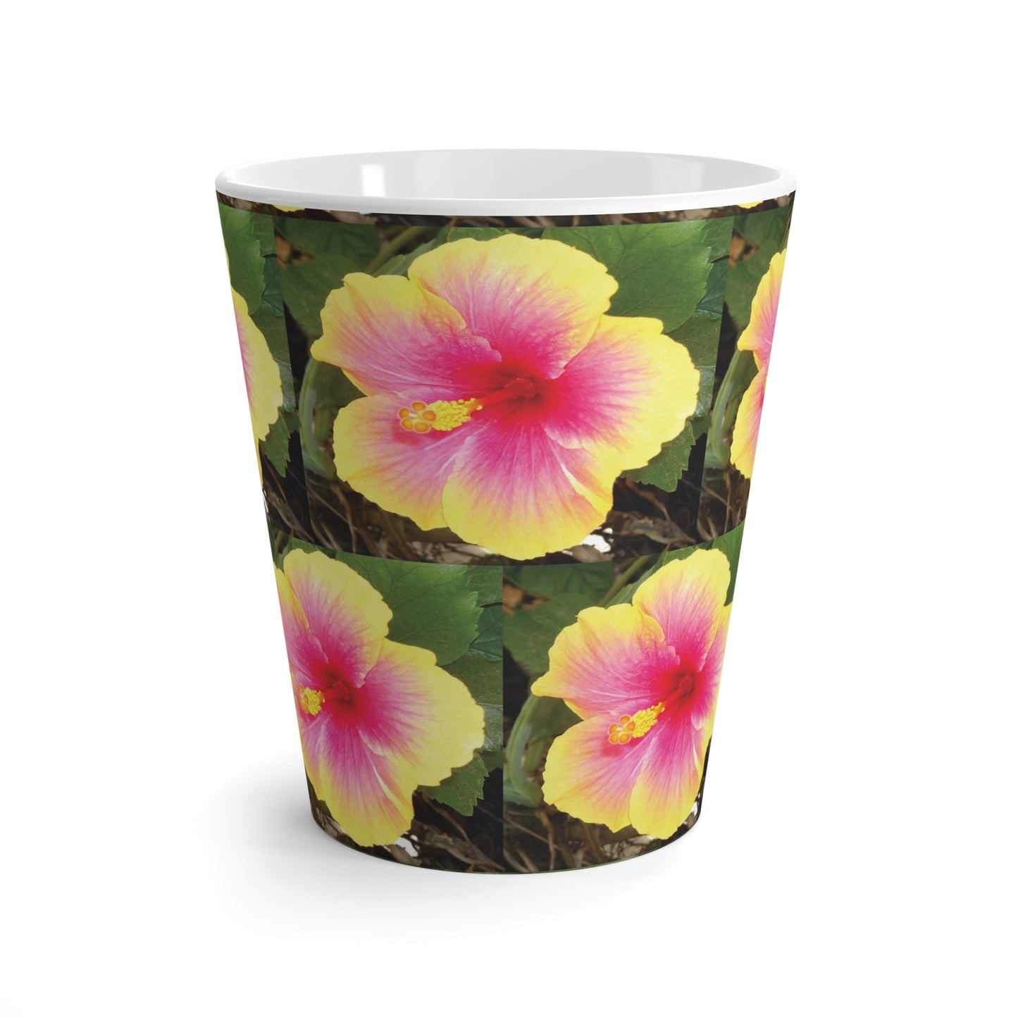 Latte White Mug - Hibiscus Hula Girl