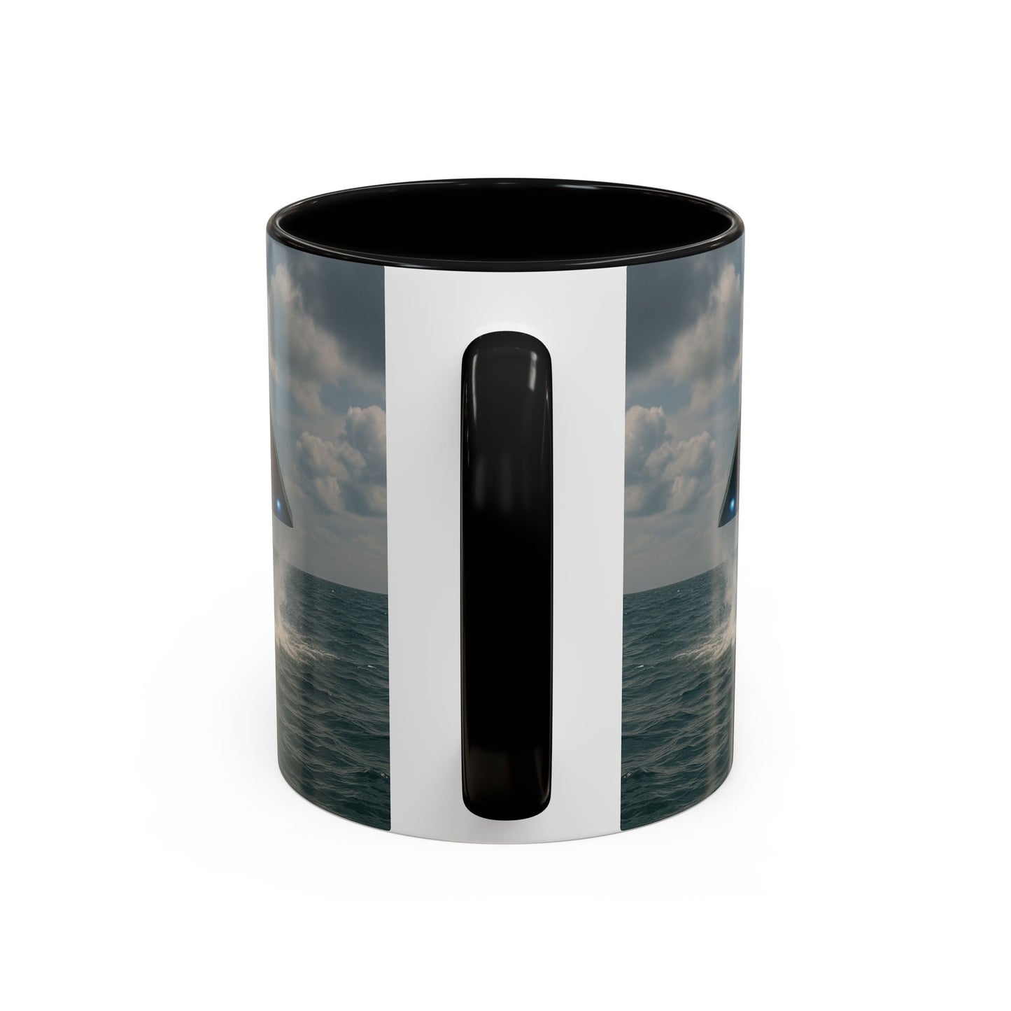 Accent Coffee Mug (11, 15oz), 8 Colors - UFO and Dolphin