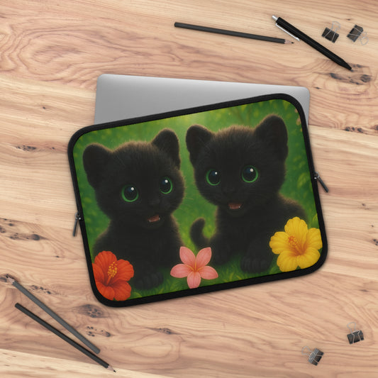 Tropical Laptop Sleeve, 5 Sizes - Perfect for Animal Lovers & Students / Baby Black Panthers
