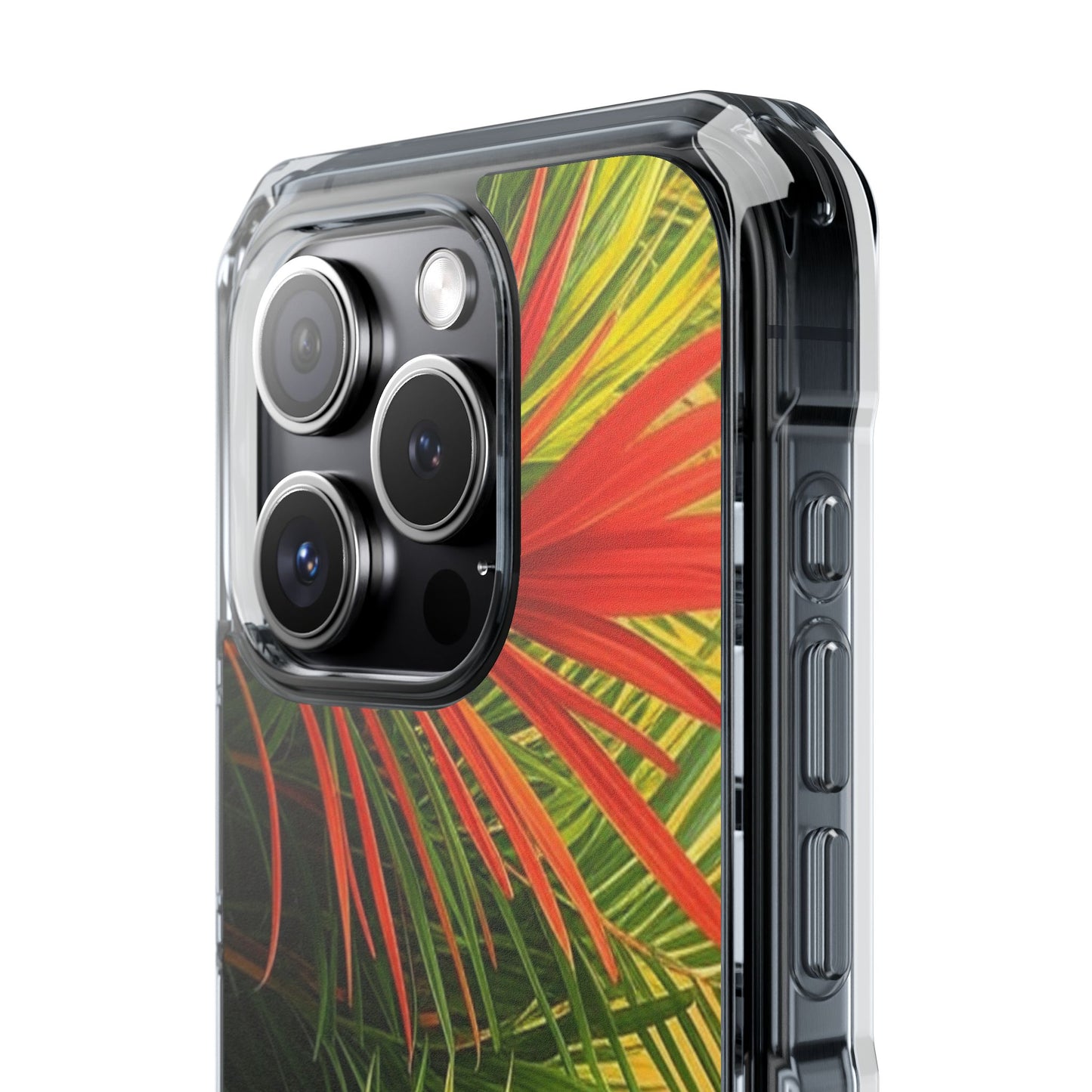 Red Flame Palm Magnetic Clear Phone Case, Many Models