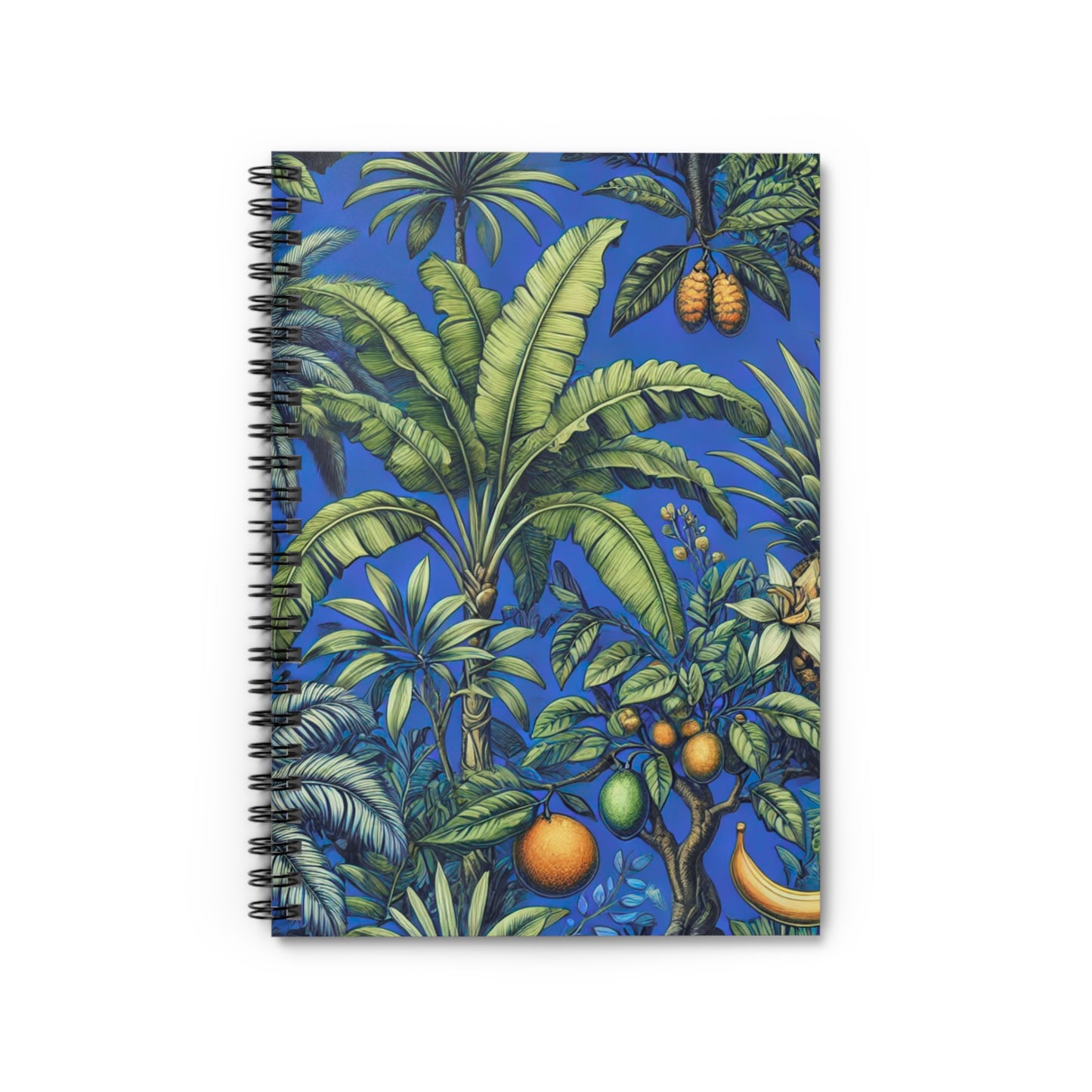 Spiral Notebook - Tropical Fruit, Dark Blue