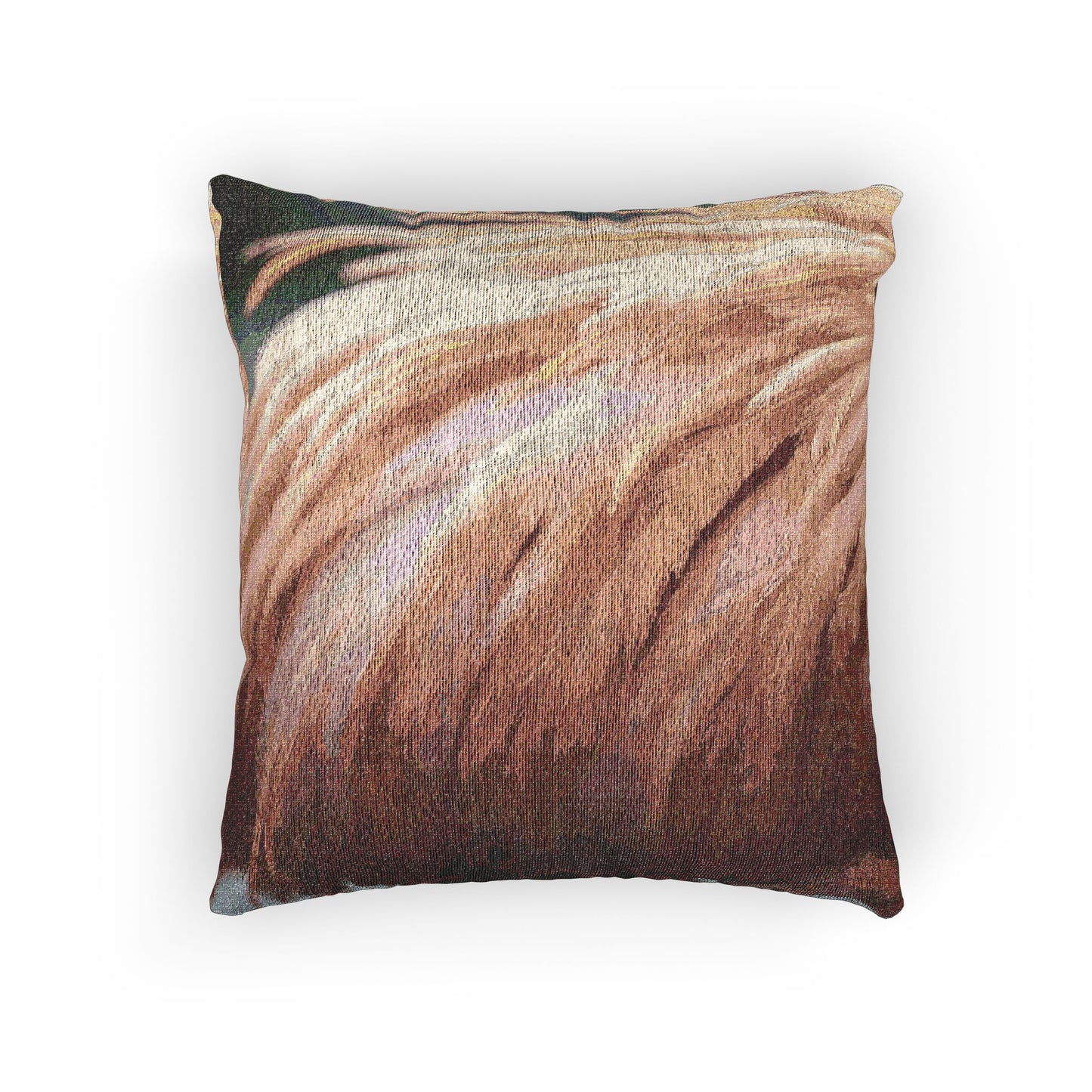 Woven Pillow, 17"W x 18"L - Flamingo Feathers