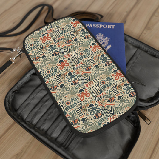 Passport Wallet – Perfect for Travelers & Adventurers / Mid-Century Octopus