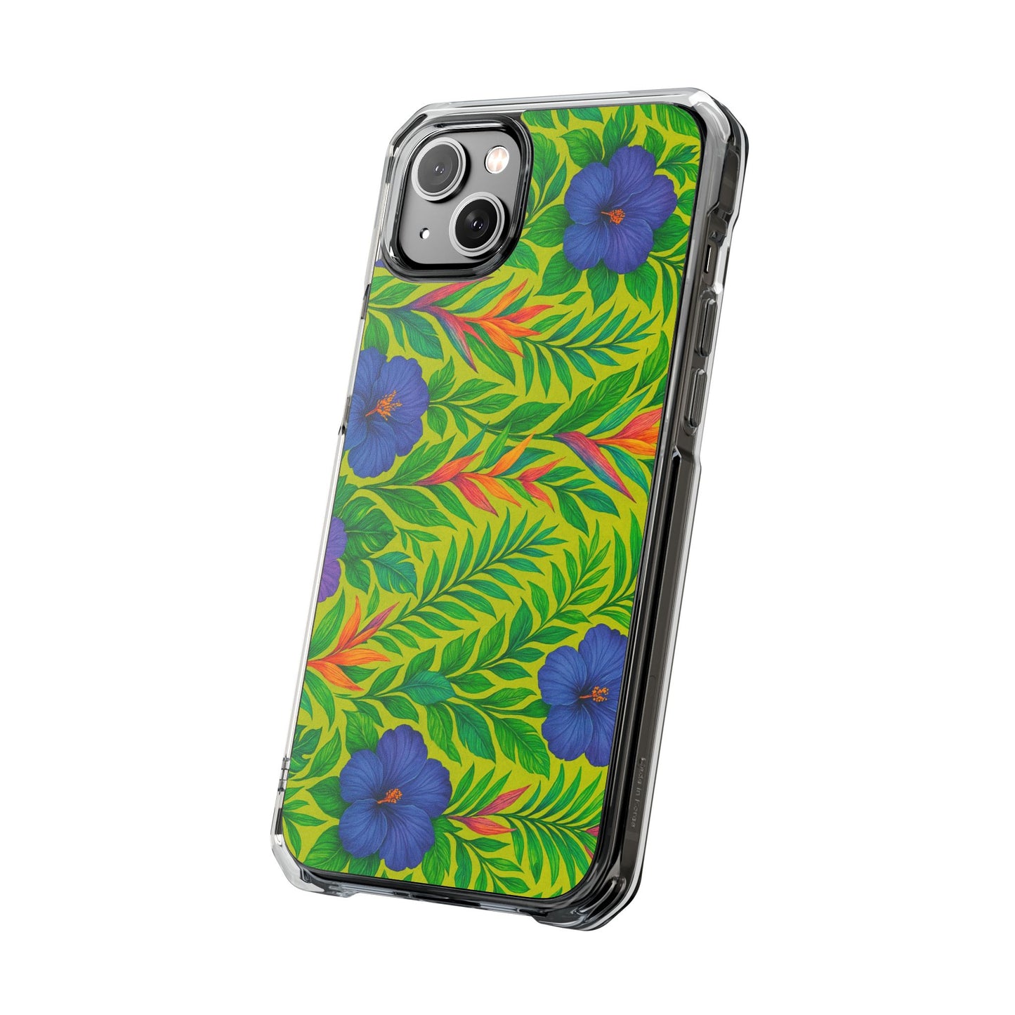 Midnight Flower Lime Magnetic Clear Phone Case, Many Models