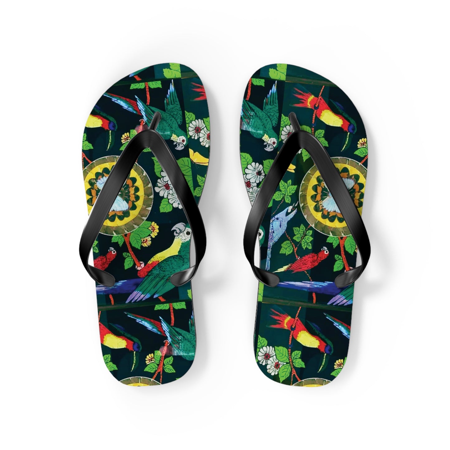 Flip Flops - Parrots & Buttefly/Real Wings