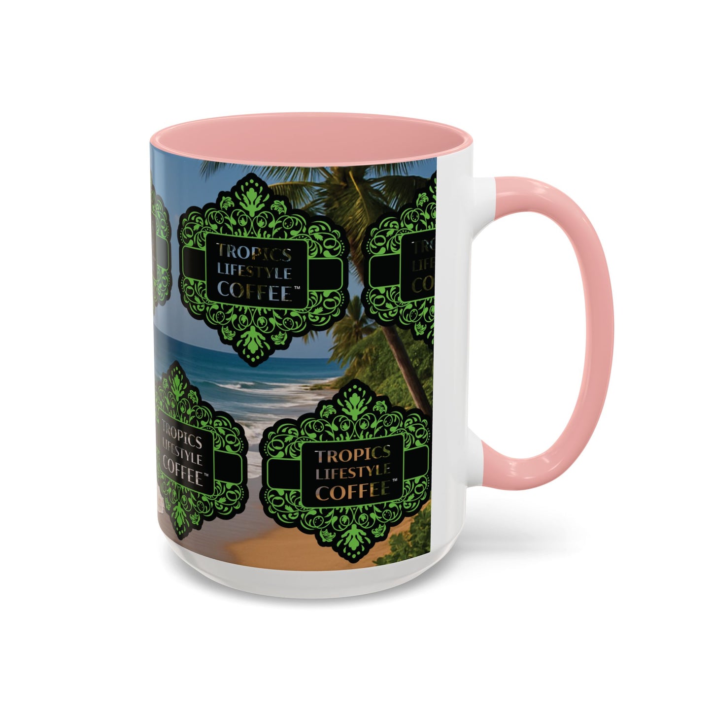 Accent Coffee Mug (11, 15oz), 8 Colors - Tropics Lifestyle Coffee, Meet You There