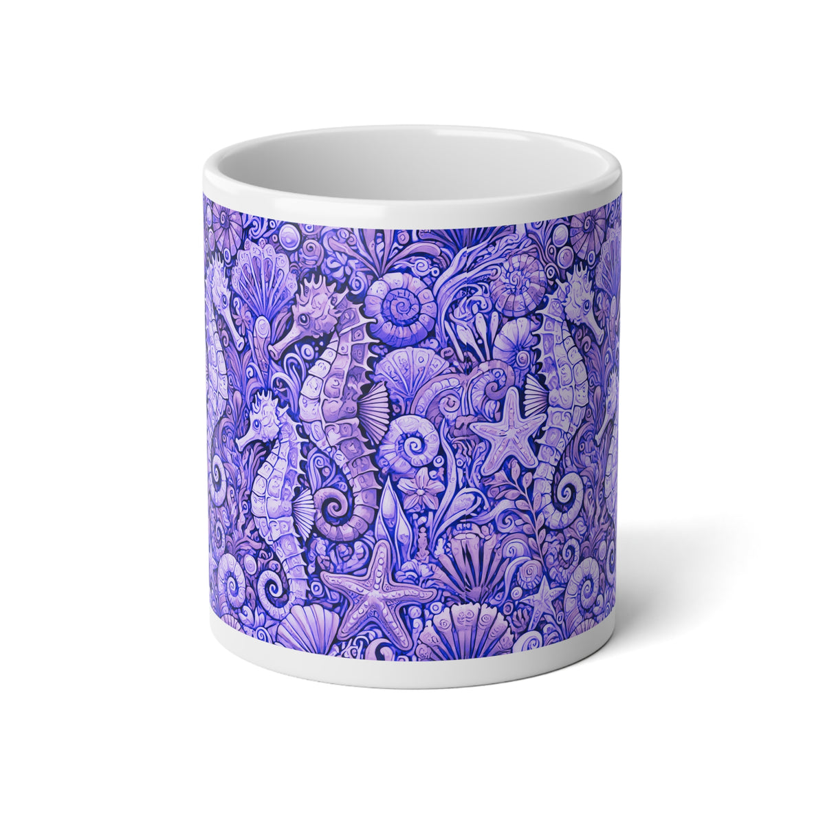 Jumbo Mug, 20oz, Seahorse Amethyst | Tropical Coffee Cup