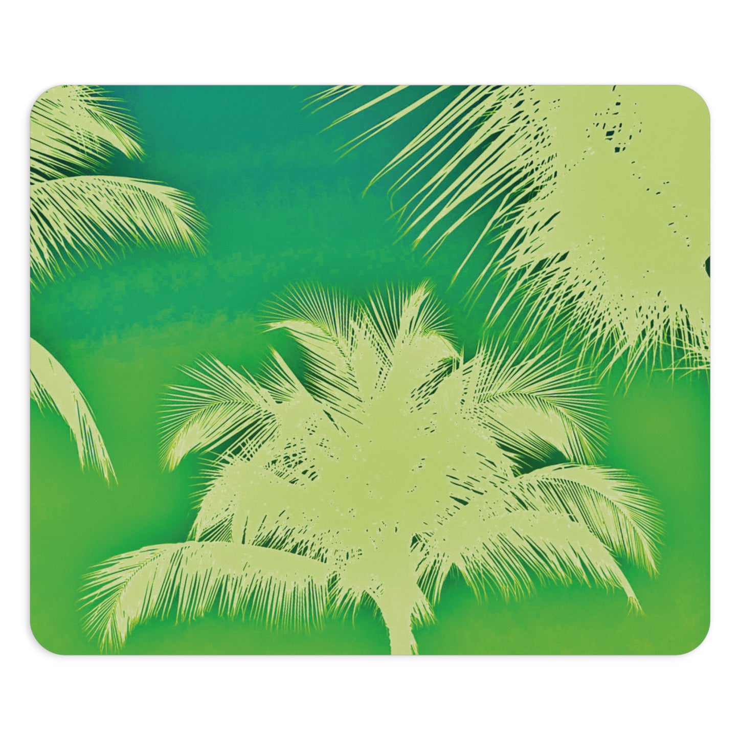 Coastal Mouse Pad, 2 Shapes - Beach Vibes for Home Office & Gamer / Palm Glow, Green