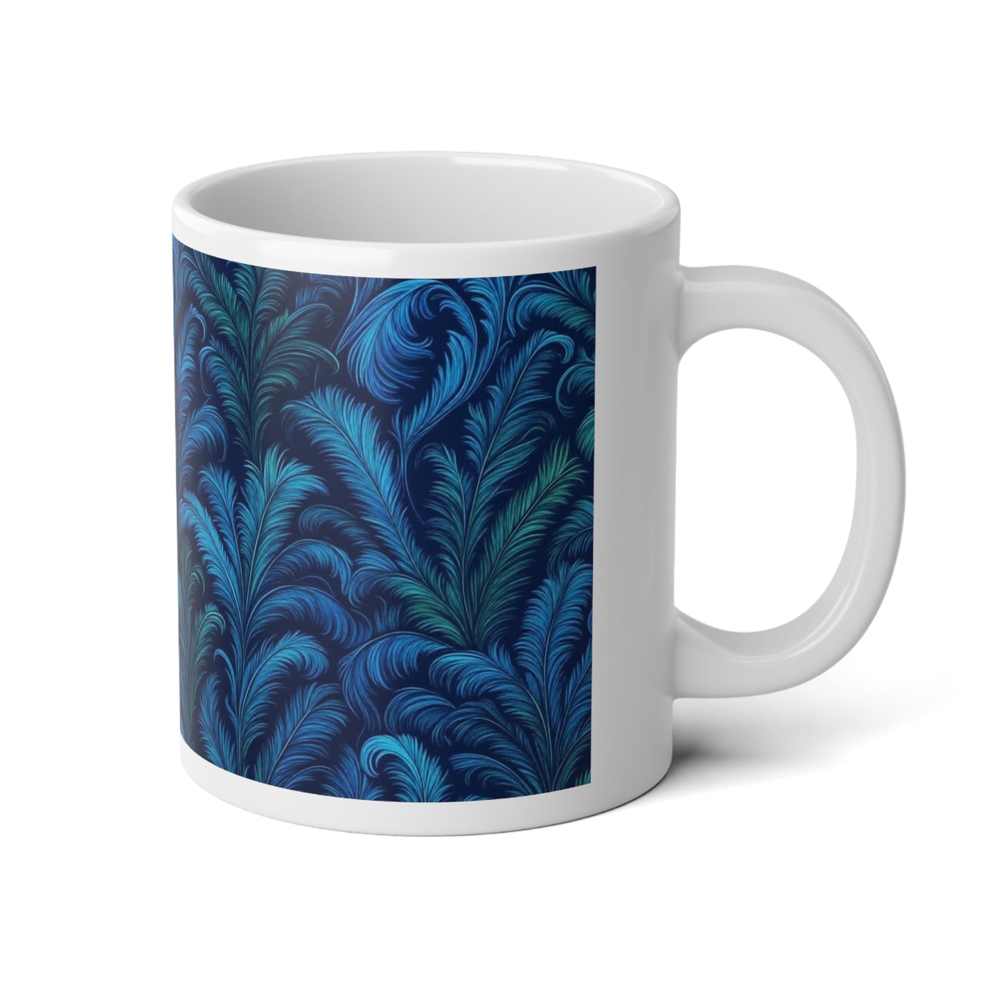 Jumbo Mug, 20oz, Rocco Palms Deep Ocean Blue | Tropical Coffee Cup