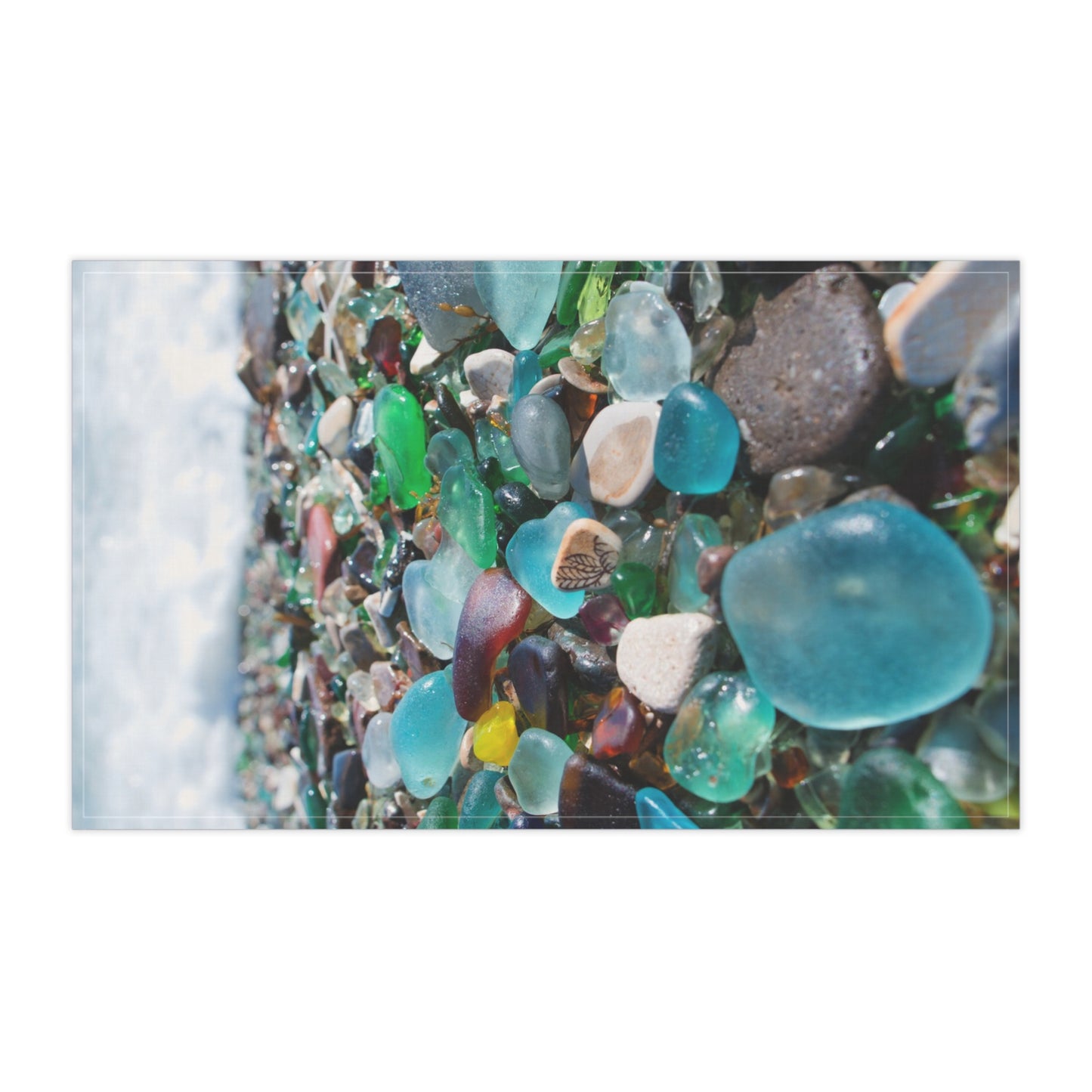 Tea Towels (cotton, poly), Beach Glass Along Shoreline