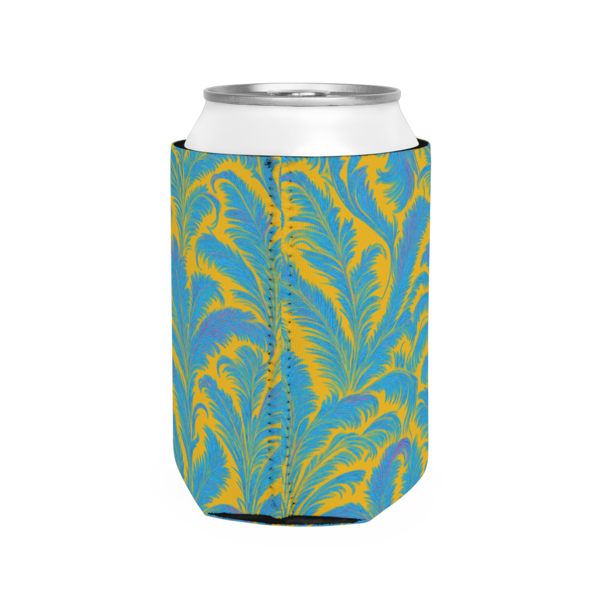 Rocco Blues/Yellow Can Cooler Sleeve - Perfect for Outdoor Picnics