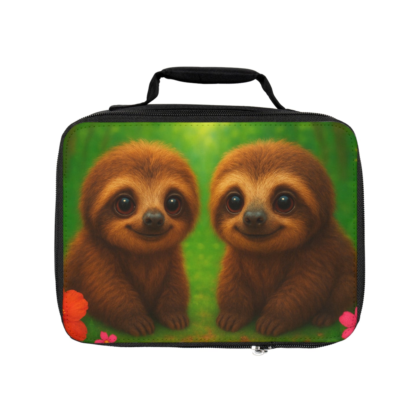 Baby Sloths Lunch Bag - Eco-Friendly Insulated Tote, Adult and Child Lunchbox / Perfect for Picnics, Beach Outings