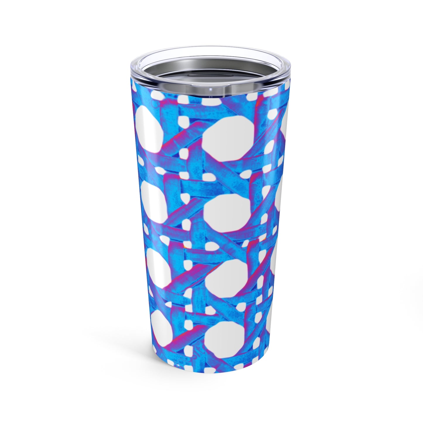20oz Tropical Glossy Tumbler, Stainless Steel / Turquoise Wicker