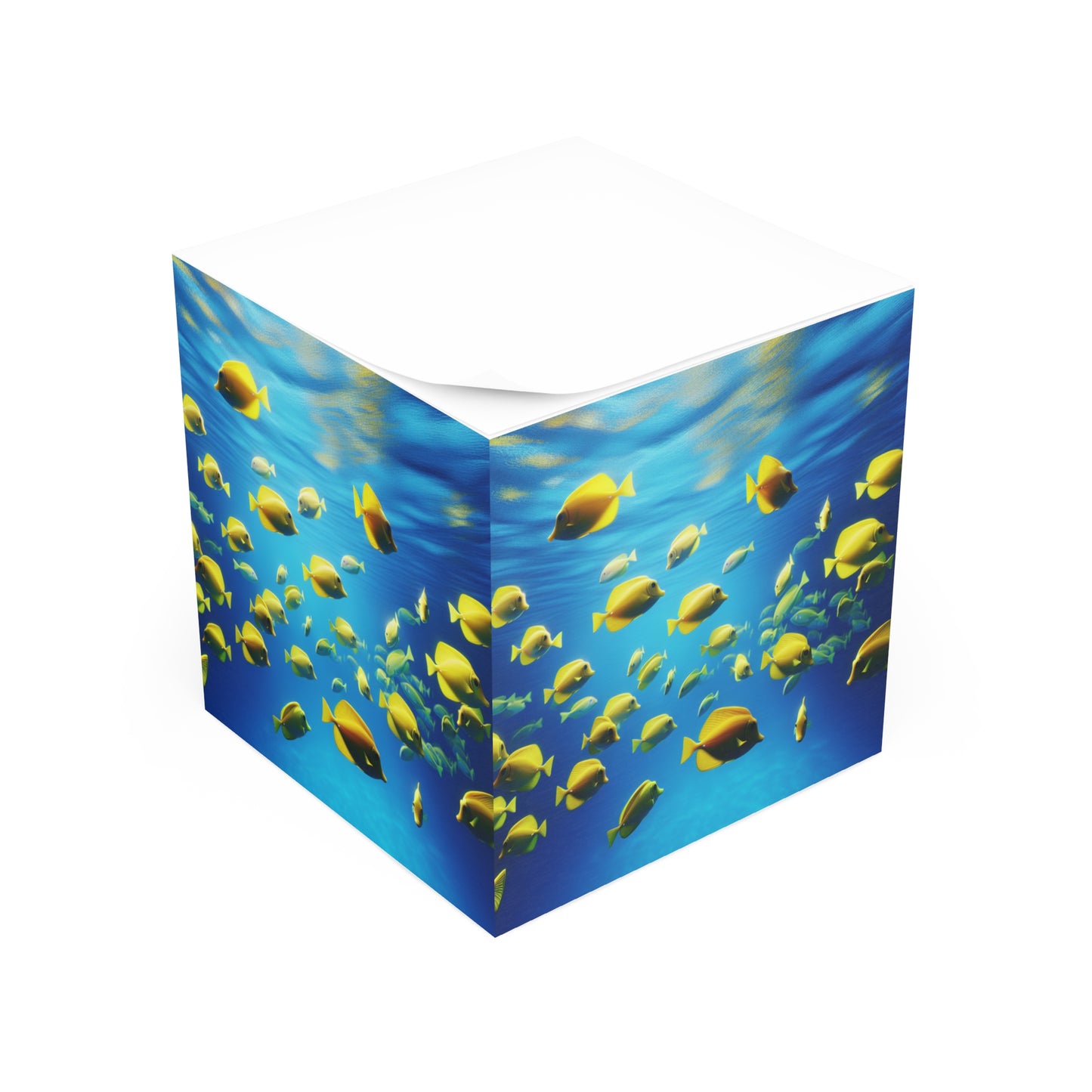 Note Cube - School of Fish, Yellow Tangs