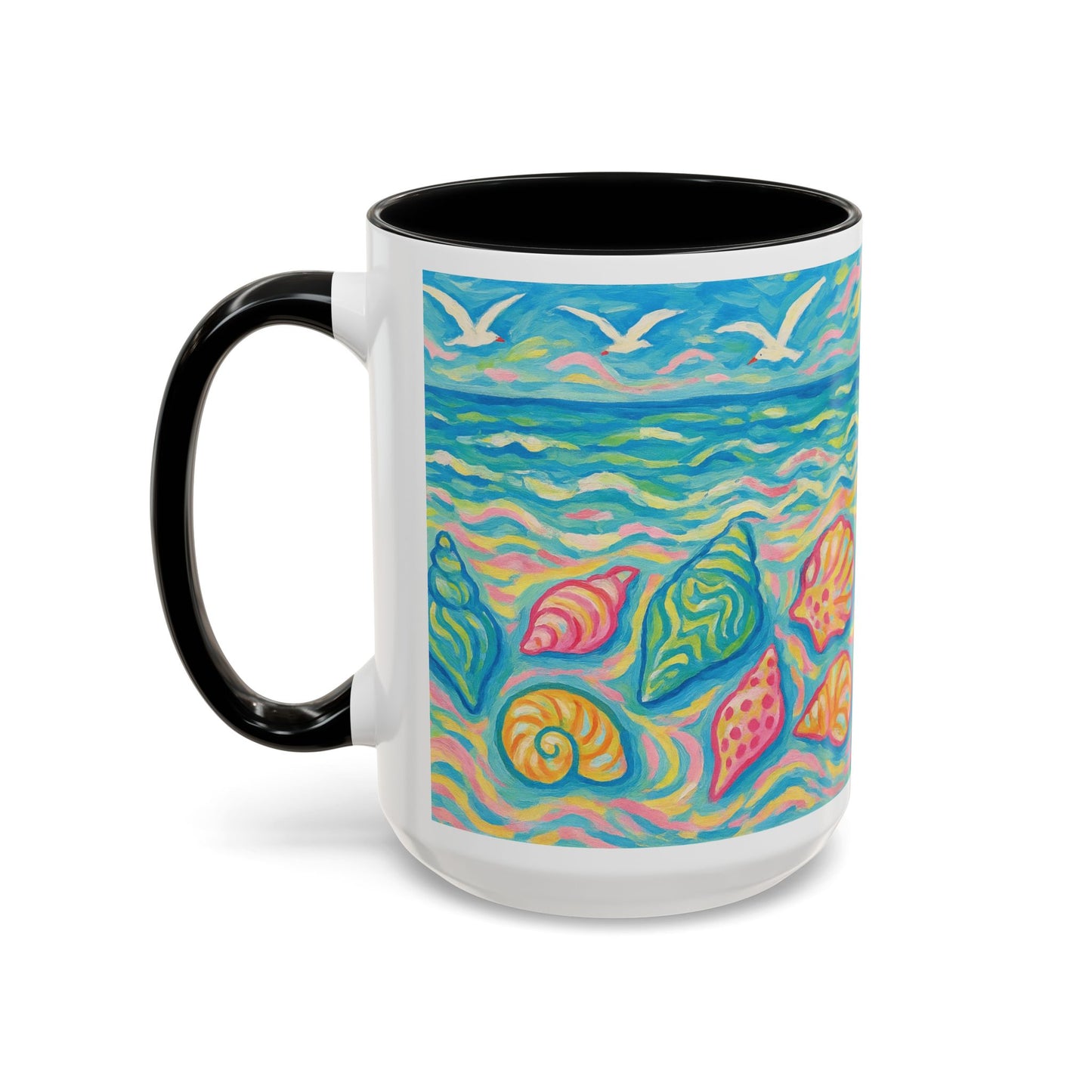 Accent Coffee Mug (11, 15oz), 8 Colors - Glow Seashells